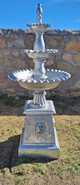 3 Tier Scalloped Bowls Fountain with Lion Base