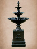3 Tiers Scalloped Bowls Fountain on Square Wreath Base