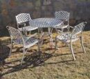 5 Piece Crossweave Patio Set Round Table