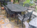 Archweave Oval Patio Set, Table 63”, 6 Chairs